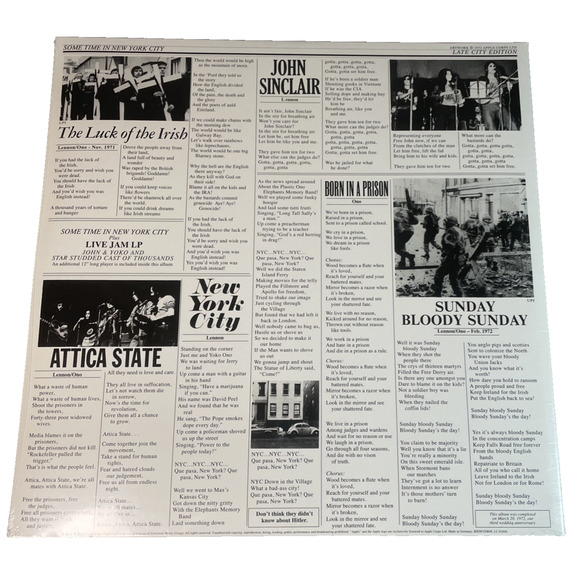 JOHN LENNON Plastic Ono Band 2 LP Vinyl Some Time In New York City FACTORY SEAL - Picture 3 of 9